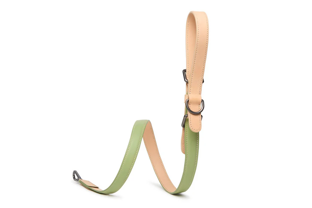 Matcha leather collar leash set